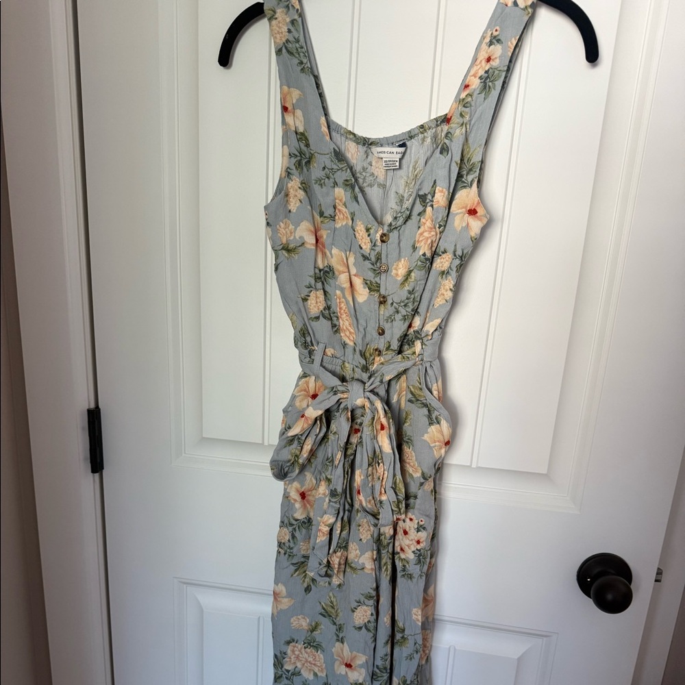 American Eagle cropped floral print jumpsuit